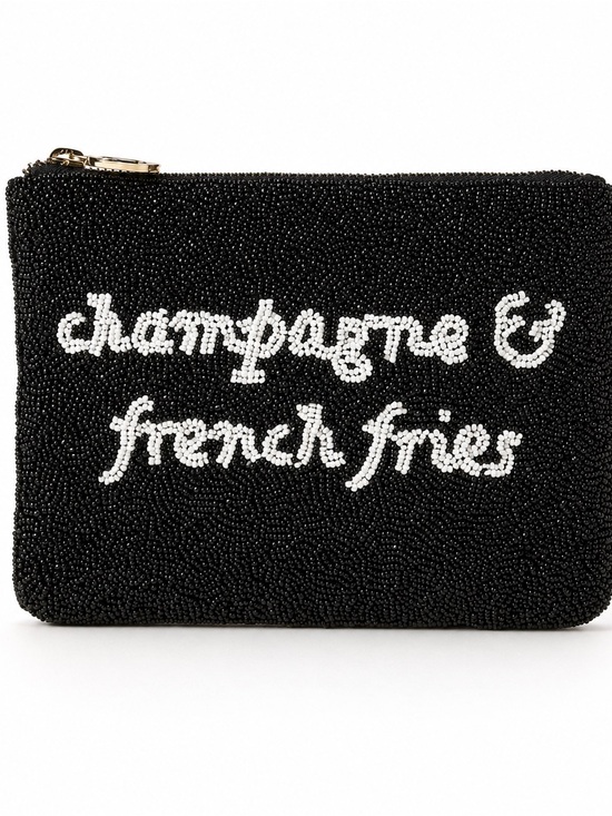 kate spade Handbags - Kate Spade X Target Black & White Beaded Bag - Clutch "Champagne $
& Fries" NWT